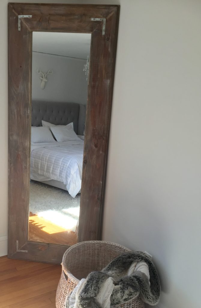 DIY large wood floor mirror