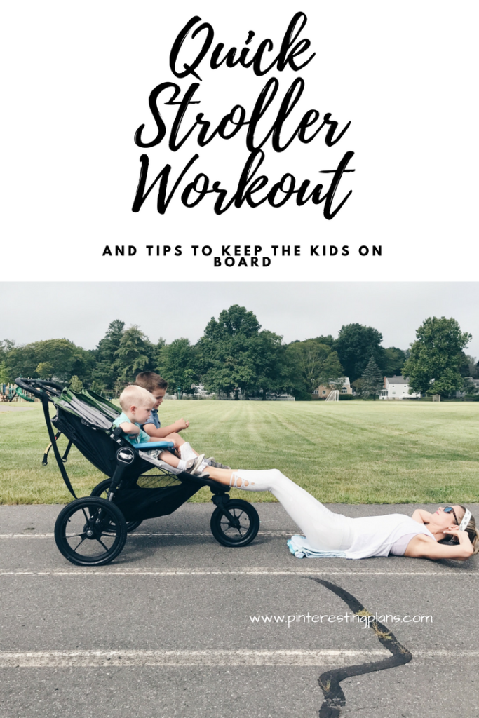 stroller workout idea (sponsored by Macy's) with tips on how to keep the kids occupied during the workout via pinterestingplans