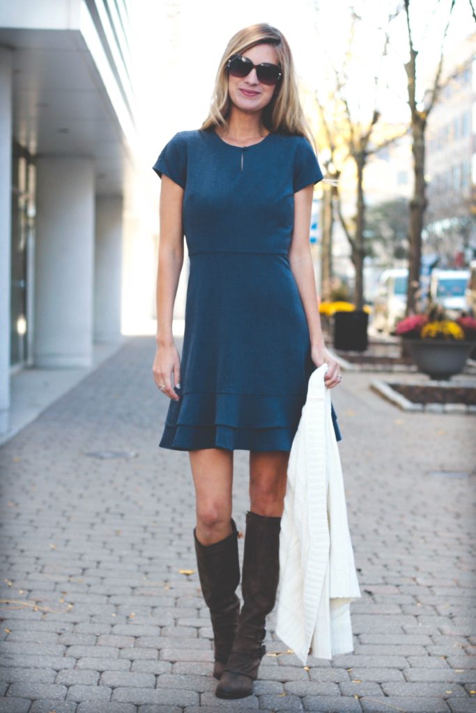 MUST HAVE FALL DRESS and how to tie a blanket scarf