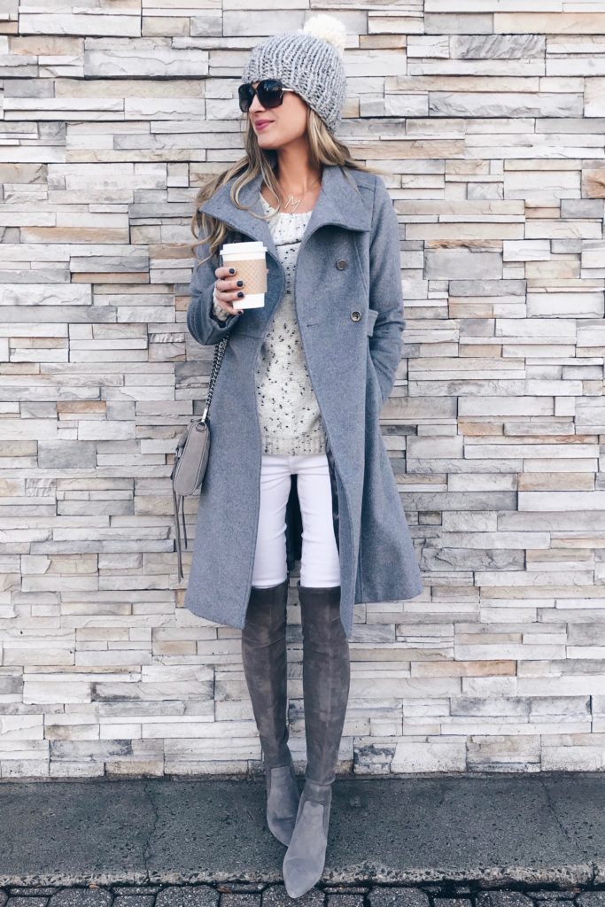 Nordstrom Black Friday Sale - gray women's long coat on pinterestingplans with over the knee boots
