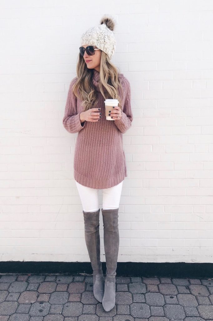 holiday theme party ideas - how to rewear your ski costume oversized knit tunic sweater