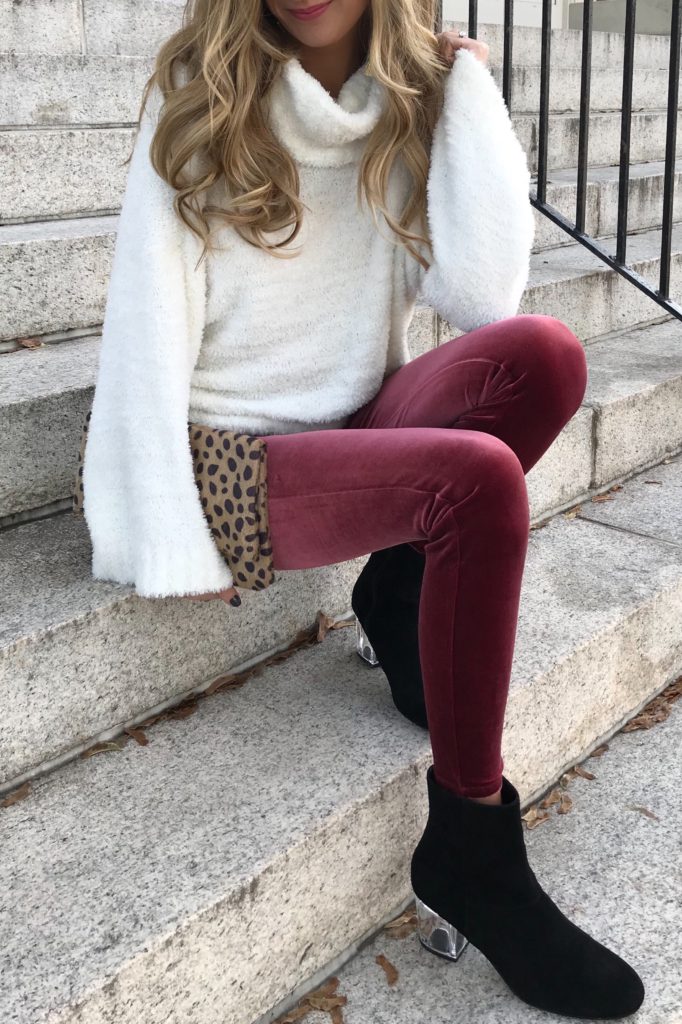 MUST SEE - cozy velvet holiday outfit with LEGGINGS on sale