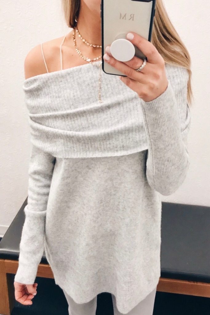 winter outfits 2017 - cowl neck sweater worn off the shoulders on pinterestingplans