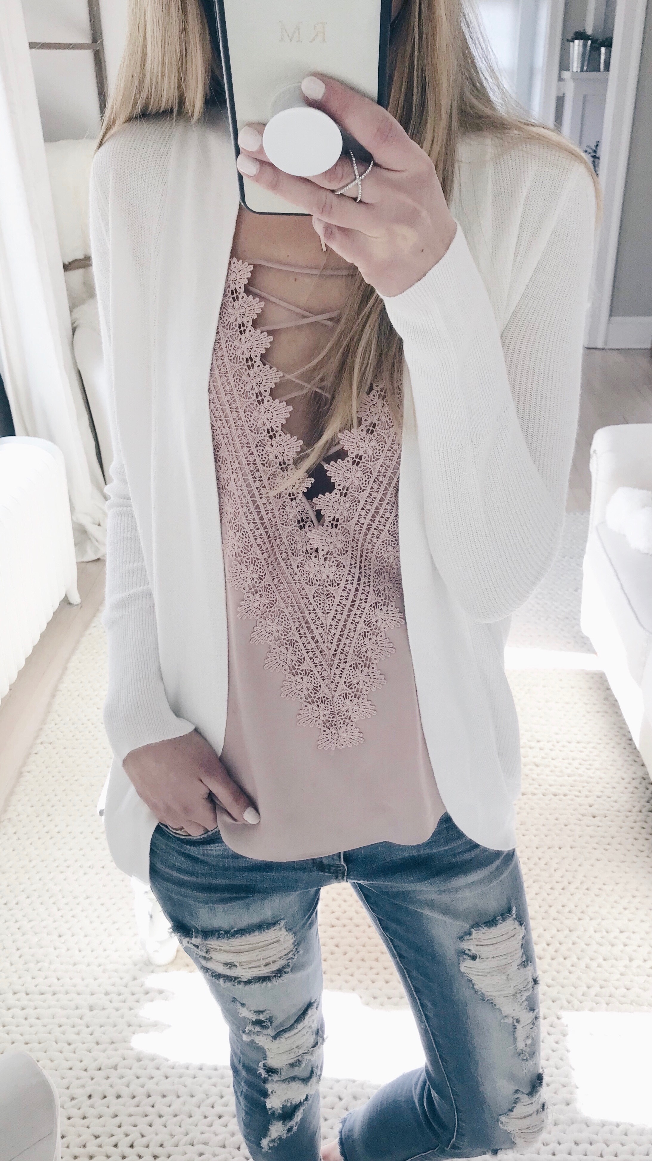 Weekly Wrap-Up - Lace Up Cami/Cardigan