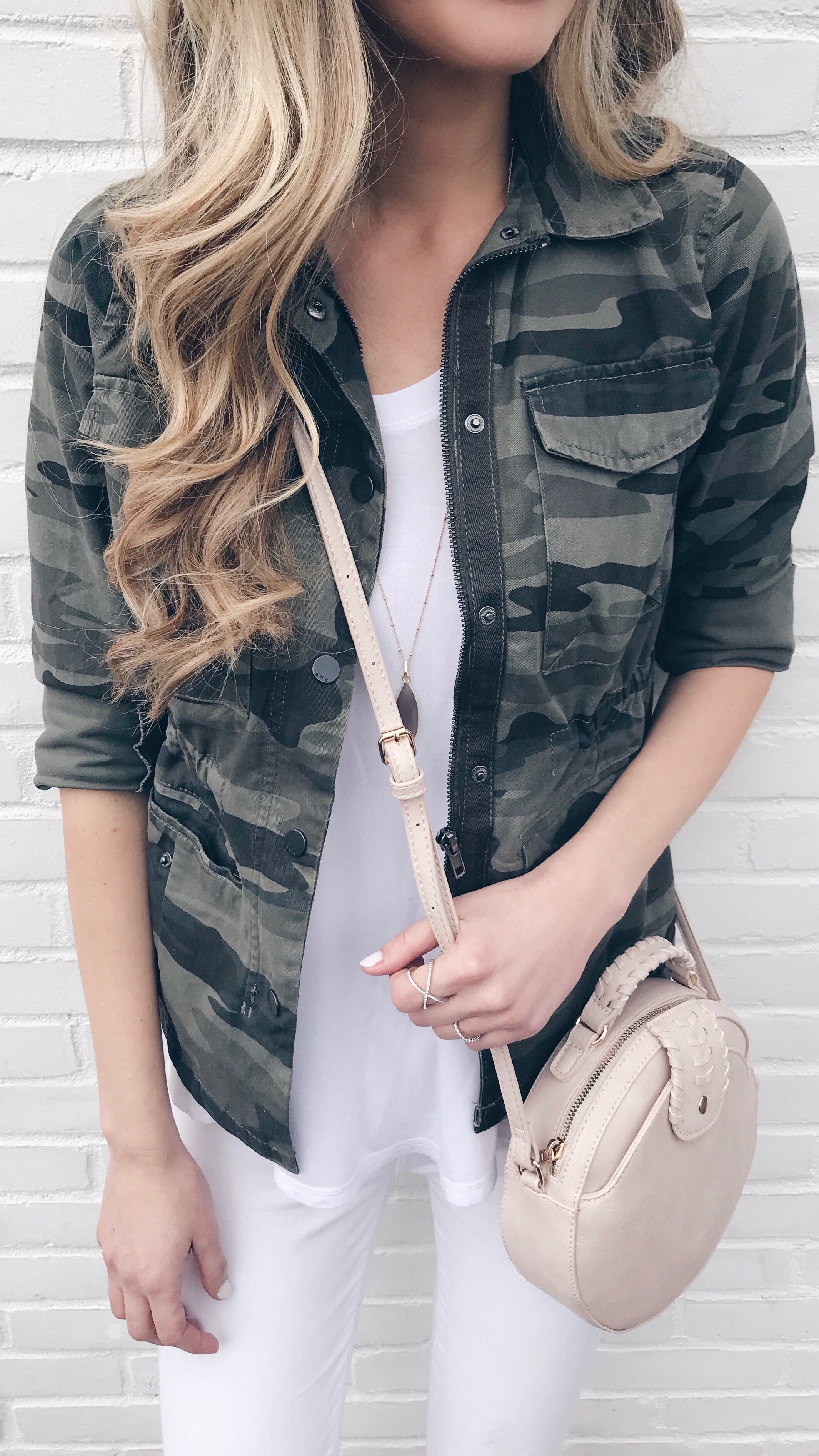 cute spring outfits with casual camo jacket on pinteresting plans fashion blog