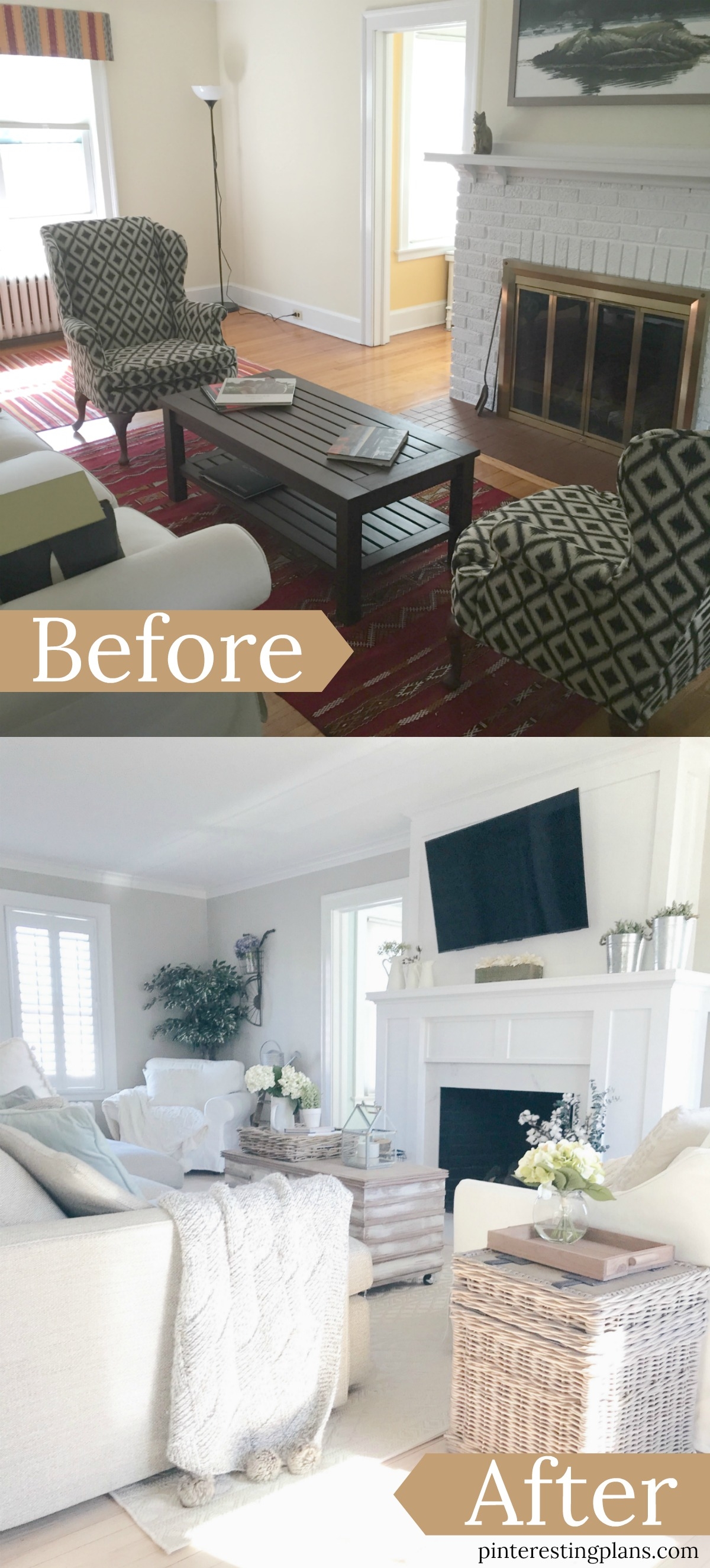 Living Room Farmhouse Chic Makeover | Pinteresting Plans a New England Style Blog