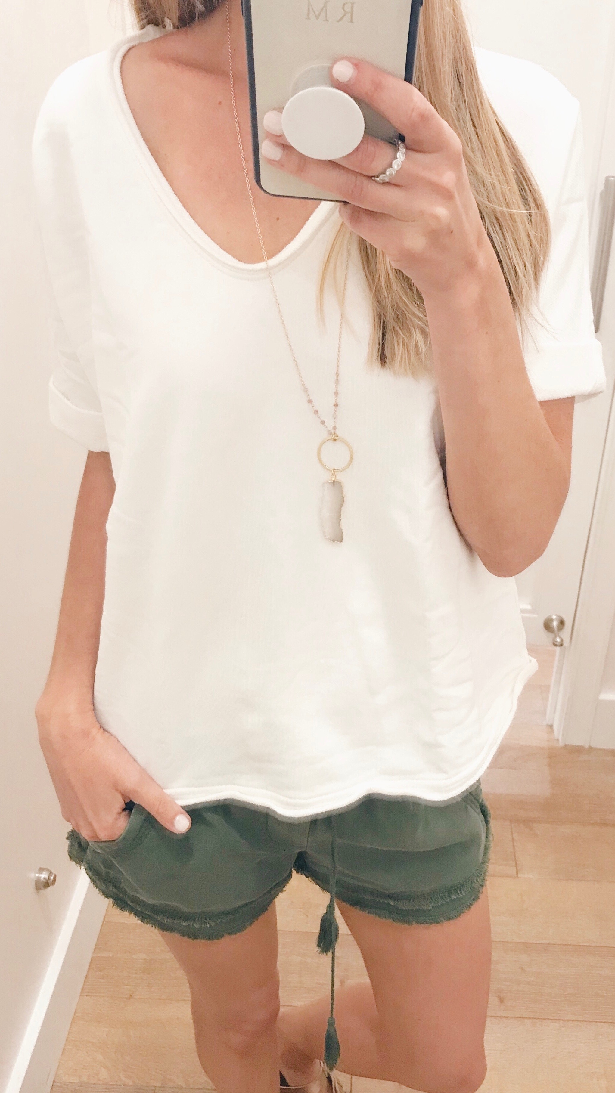 4th of July LOFT Sale - Tshirt Sweater/Olive Green Shorts