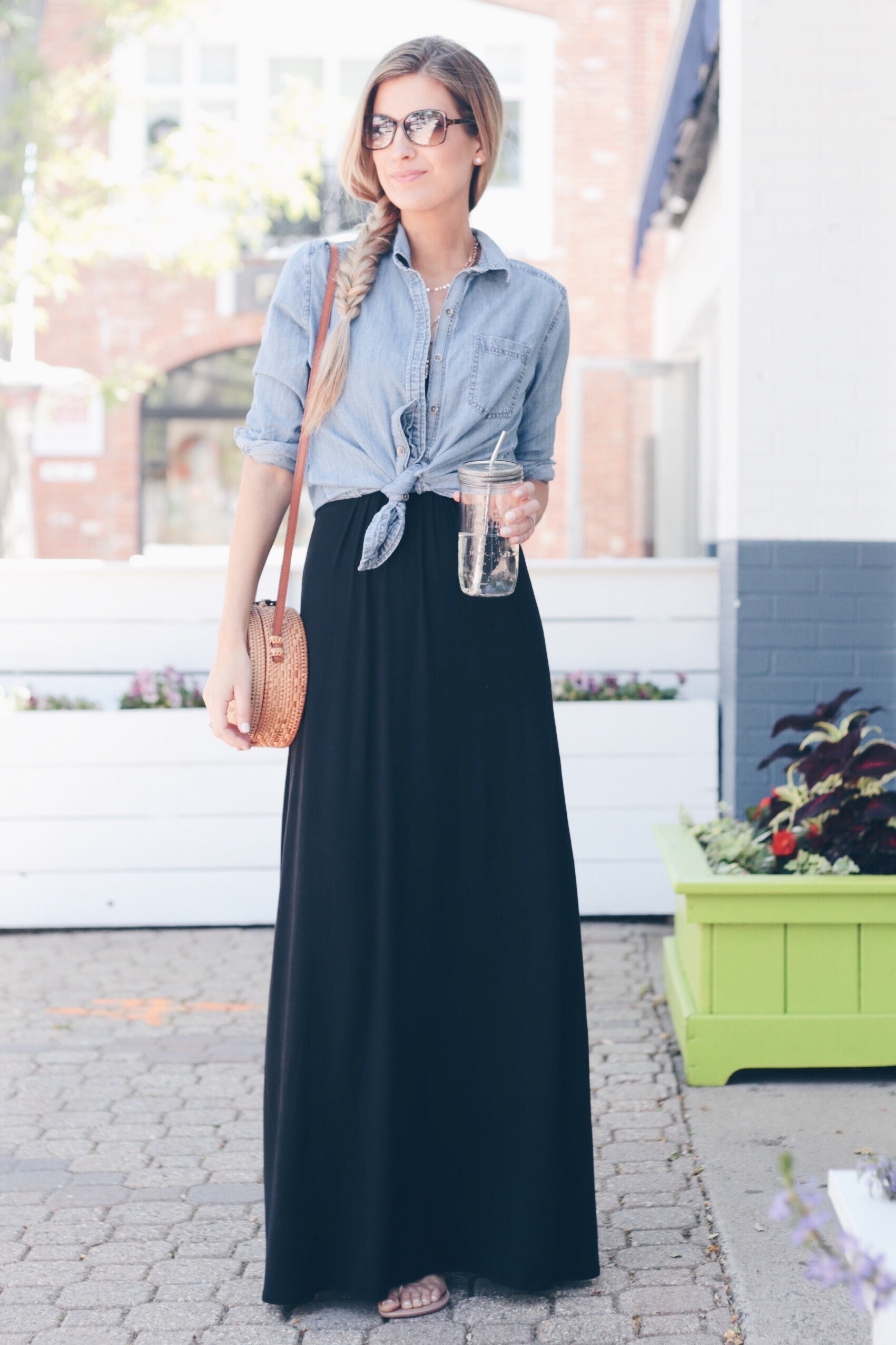How to Wear a Little Black Maxi 3 Ways | Maxi Dress with Button Up | Layered Maxi Dress