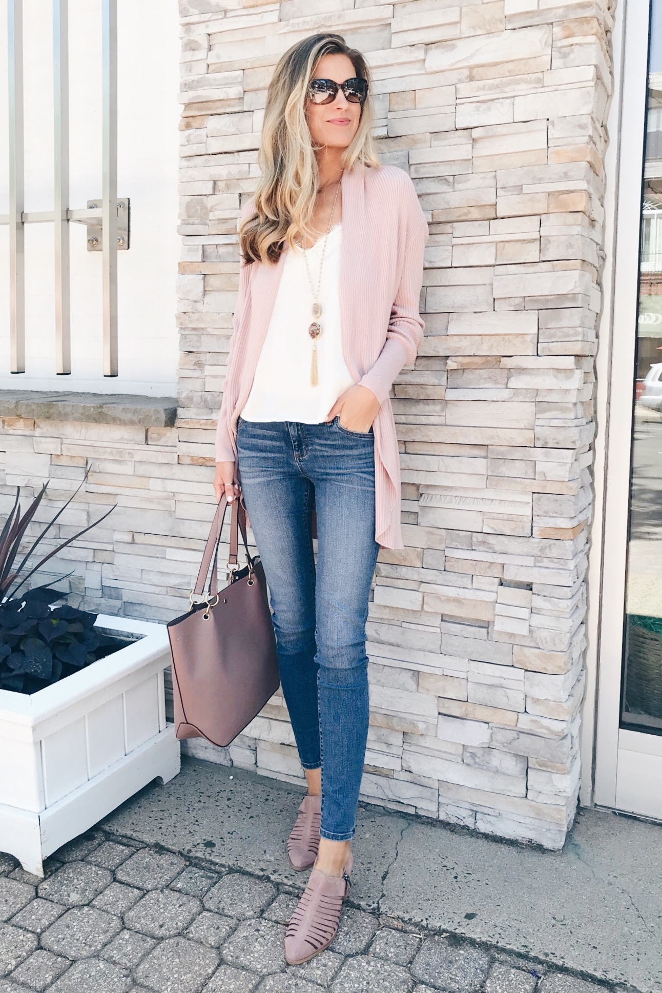 Early Fall Outfits from the Nordstrom Anniversary Sale 2018 - Pink Cardigan 2 