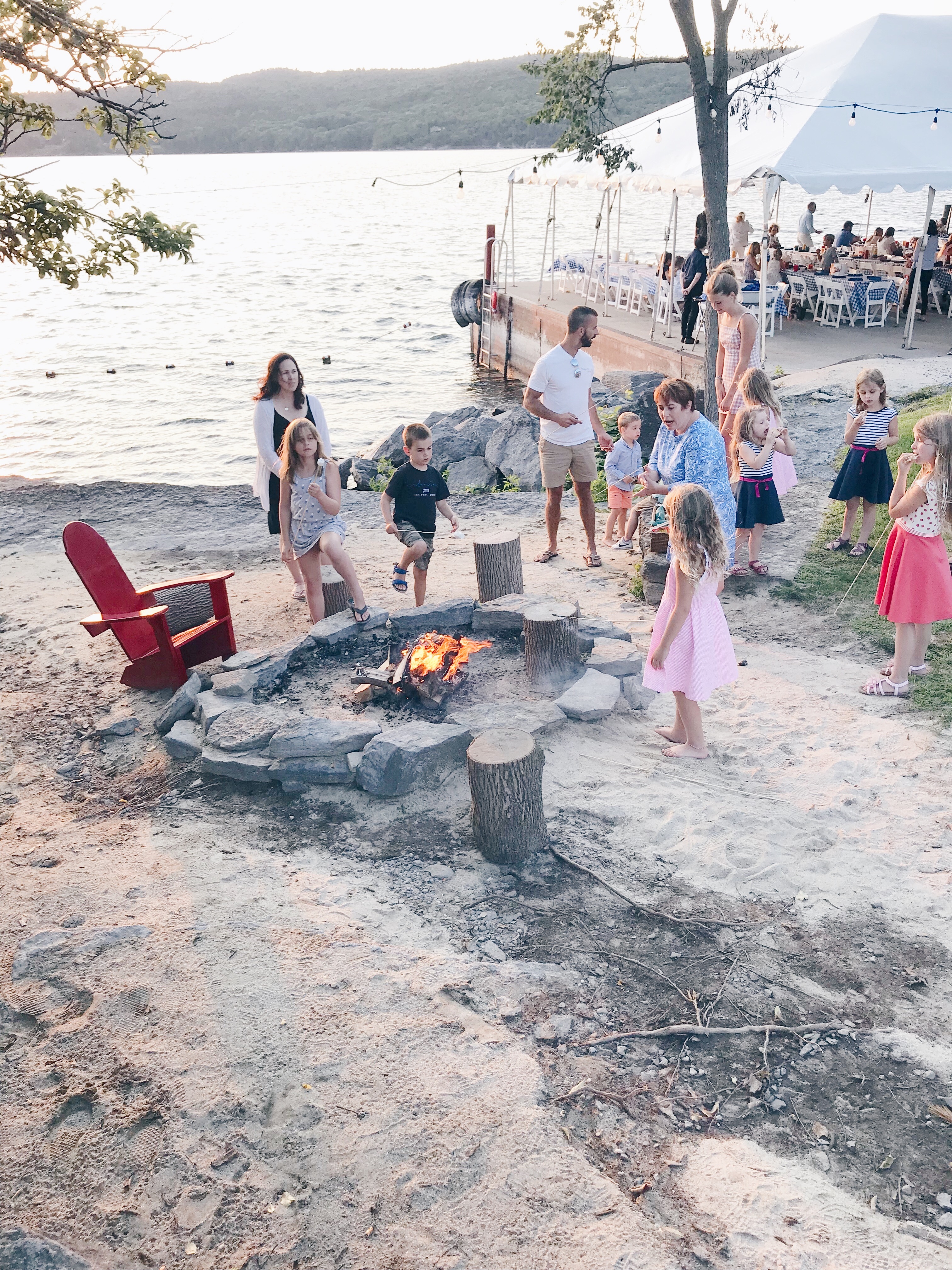 Basin Harbor Resort Review - Family Bonfire