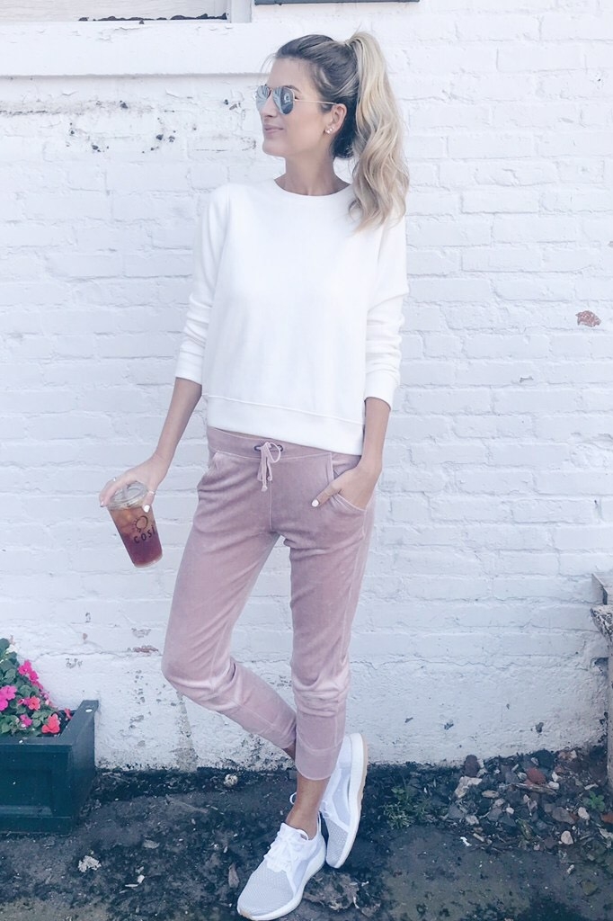Velvet Joggers Outfit Inspiration | How to Wear Pinks for Fall