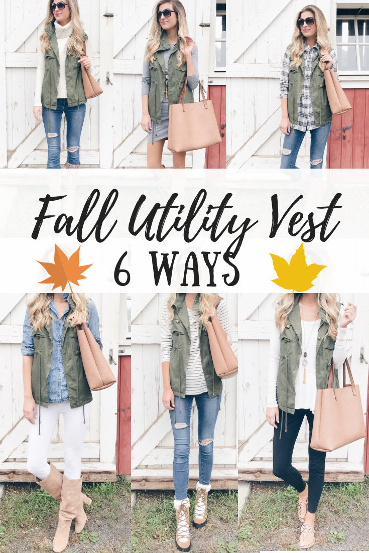Fall Utility Vest styled 6 ways on Pinteresting plans Connecticut fashion blog