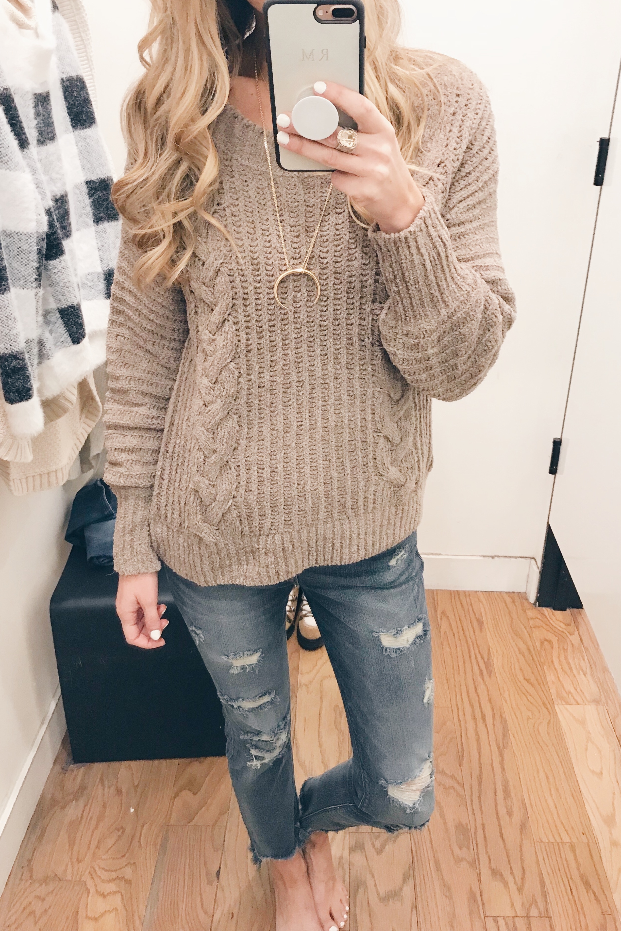 veteran's day weekend sale round up 2018 chenille cable knit taupe women's sweater 