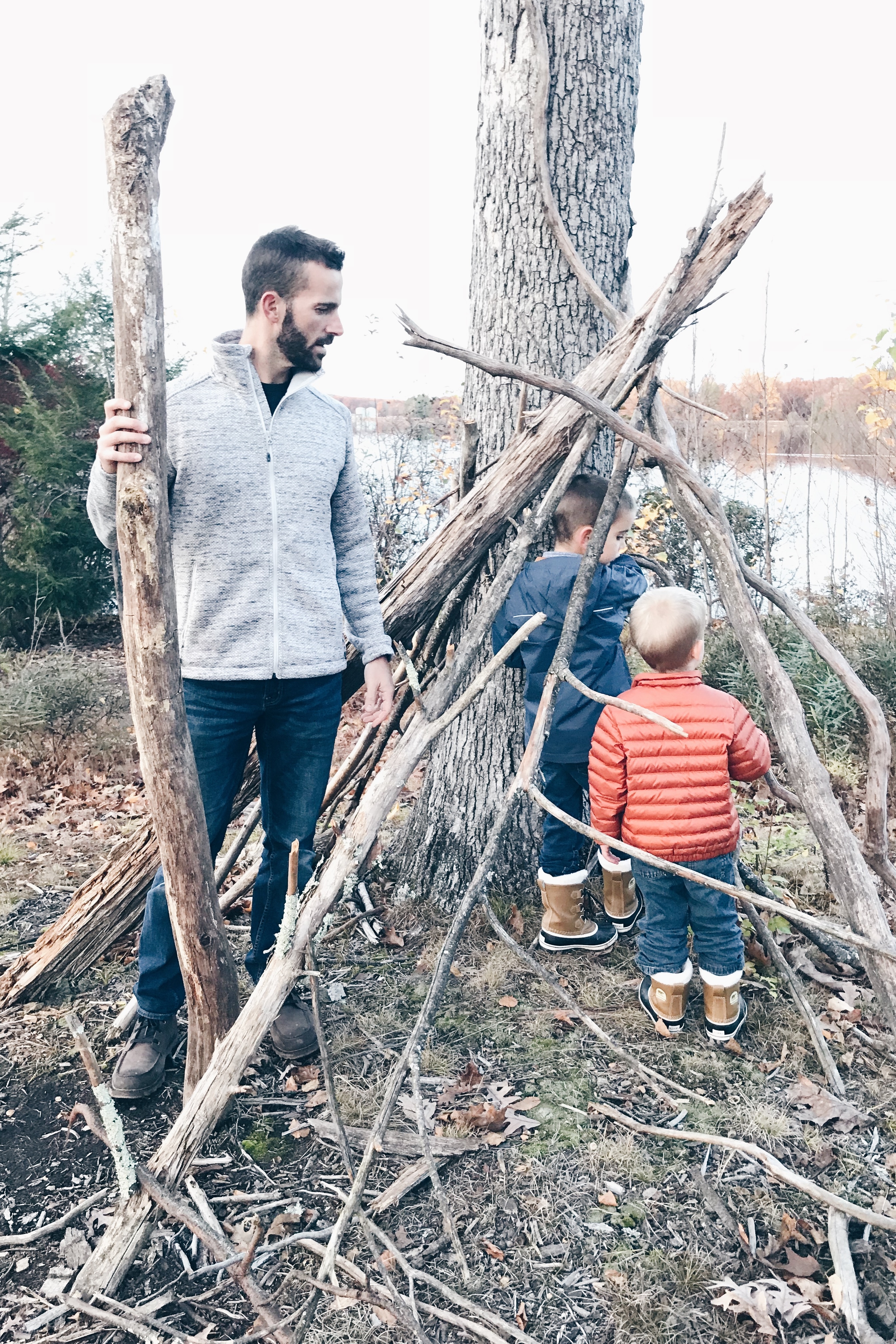  fall layers for the family - boys playing outdoors pinteresting plans fashion blog
