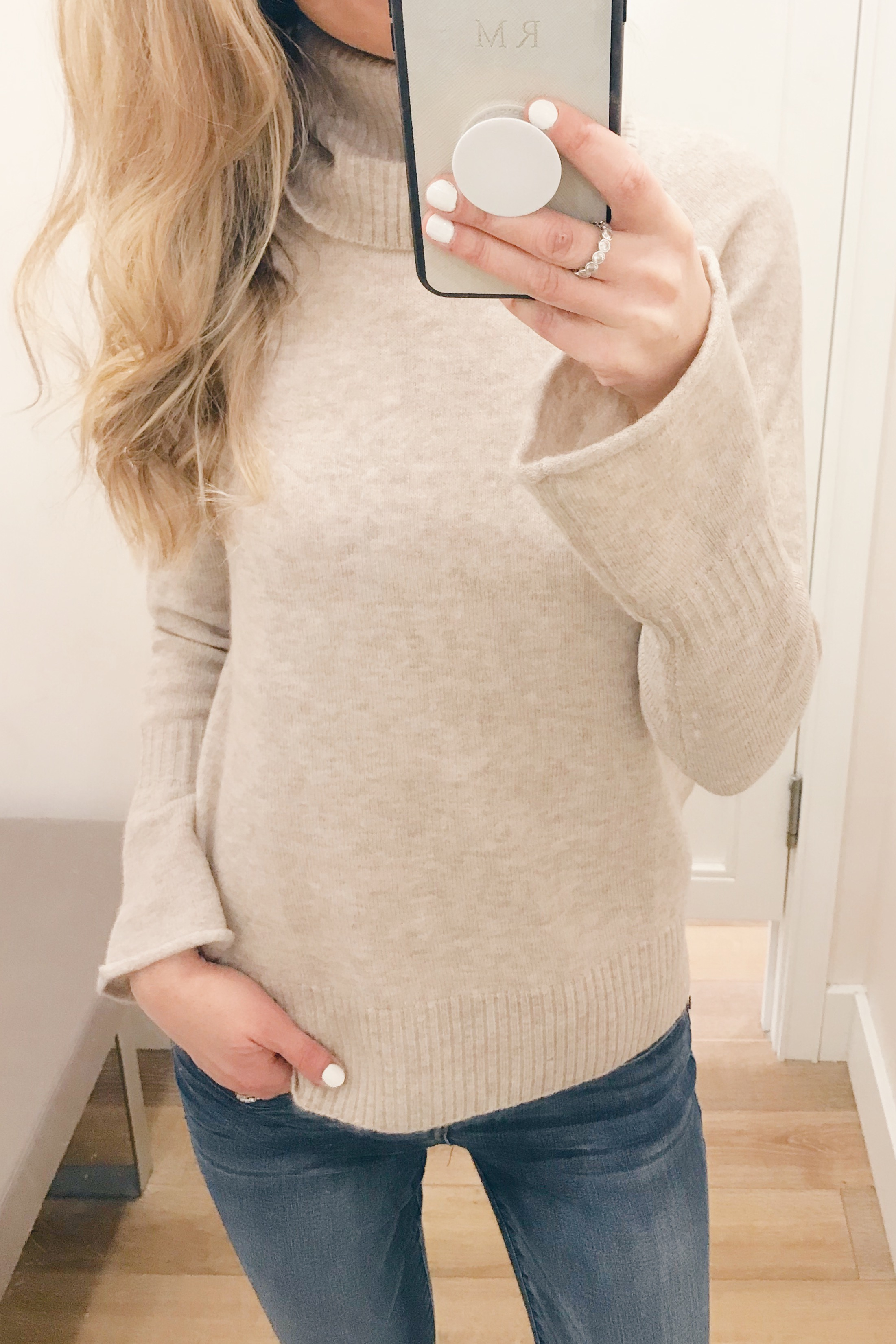 Pre Christmas Weekend Sales - Bell Sleeve Turtleneck sweater