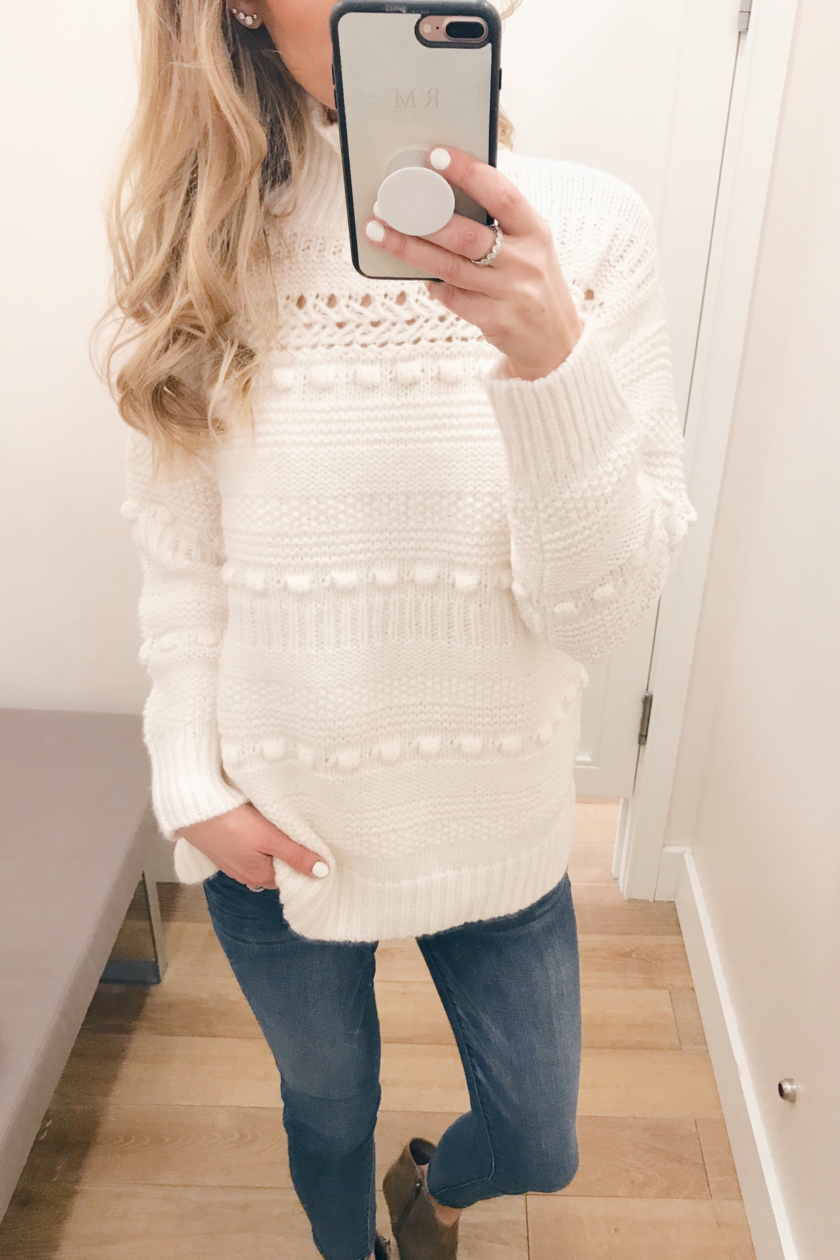 Pre Christmas Weekend Sales - White Turtleneck Sweater 