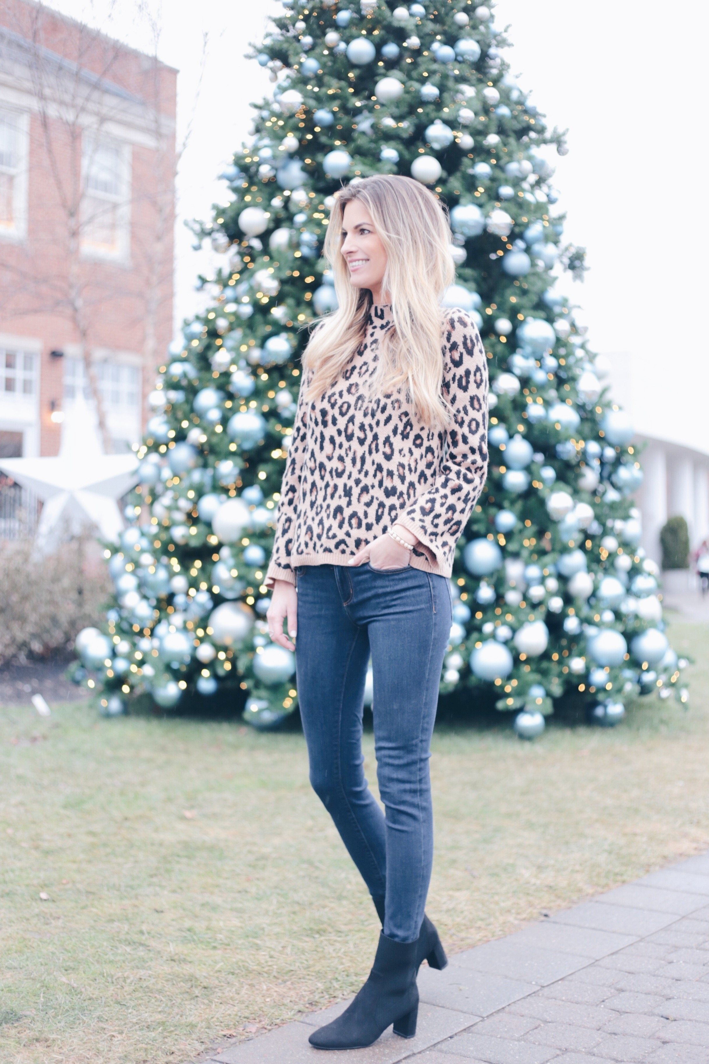  casual leopard holiday party outfit on pinteresting plans fashion blog
