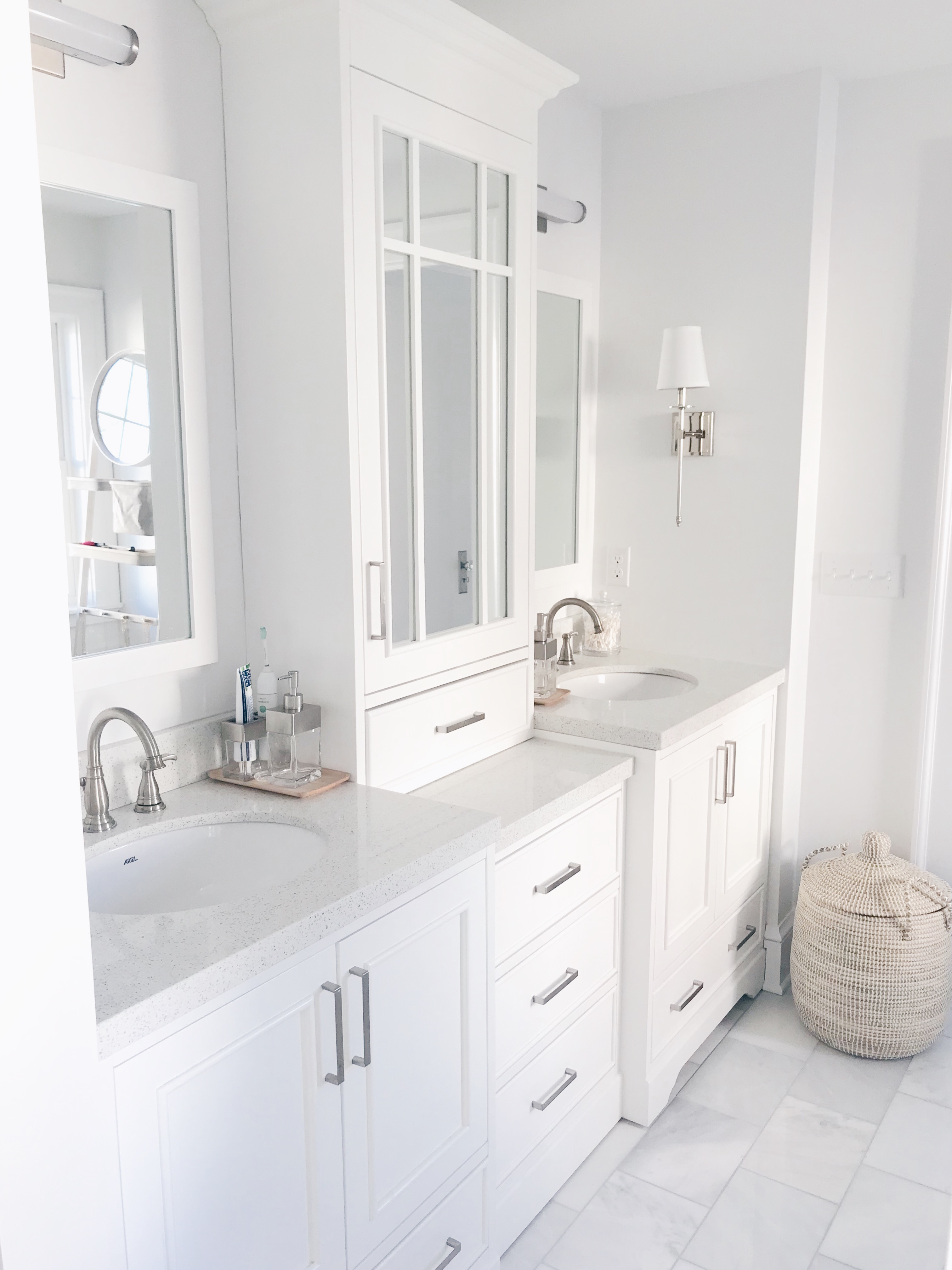  custom look white vanity with tower under $3,000 on pinteresting plans blog