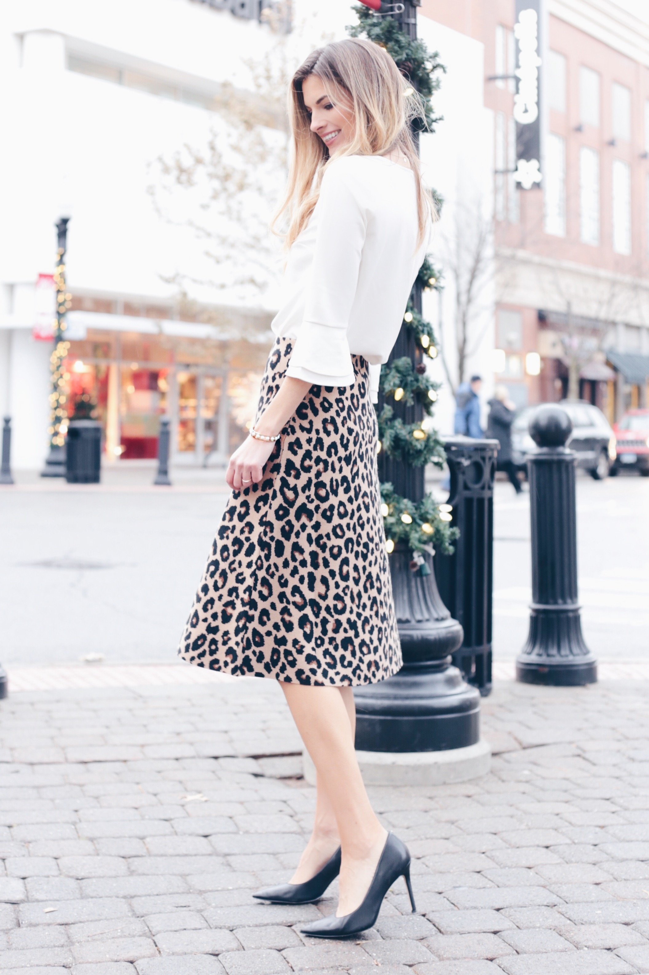  leopard holiday party outfits - leopard sweater skirt on pinteresting plans fashion blog