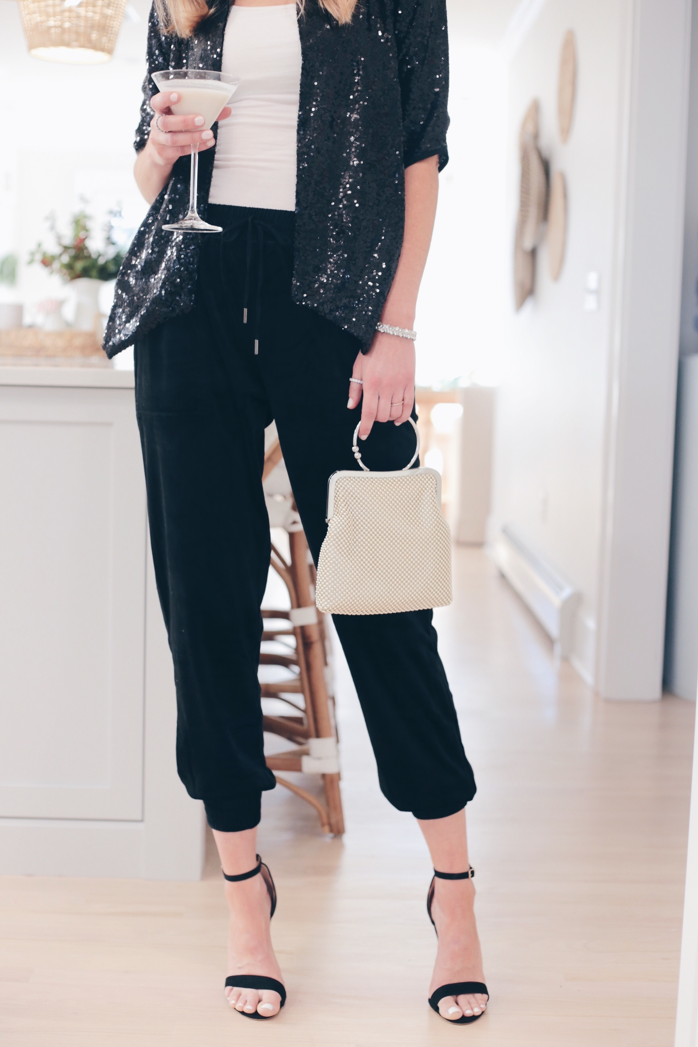 Walmart Style | Black Sequin Blazer | Affordable Holiday Outfit Idea