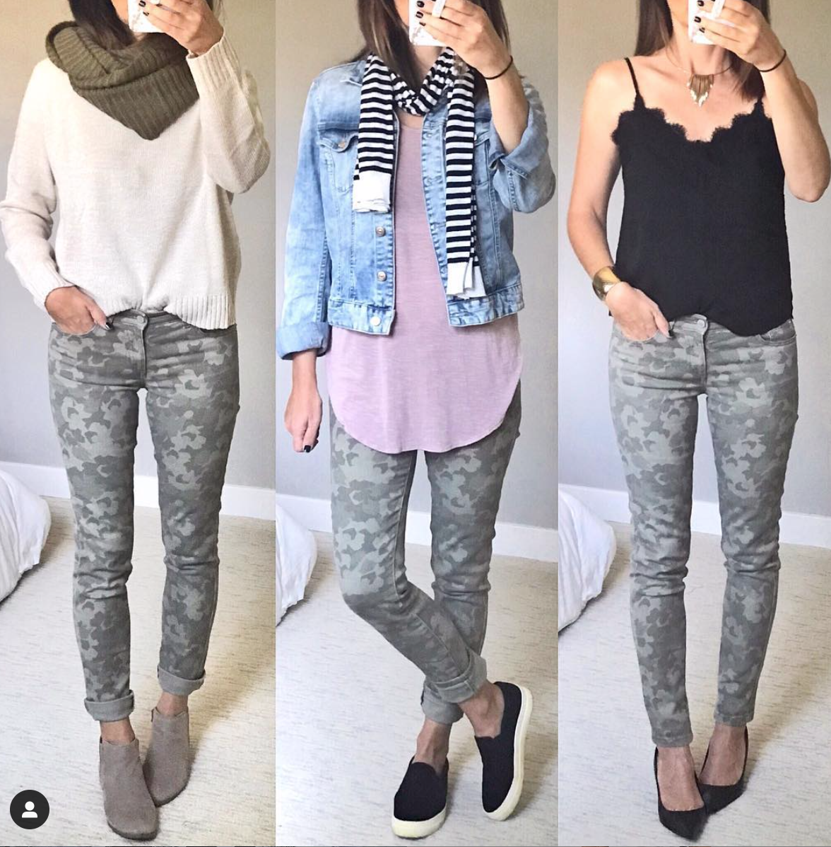 outfit ideas for camo skinny jeans by CBSTYLED