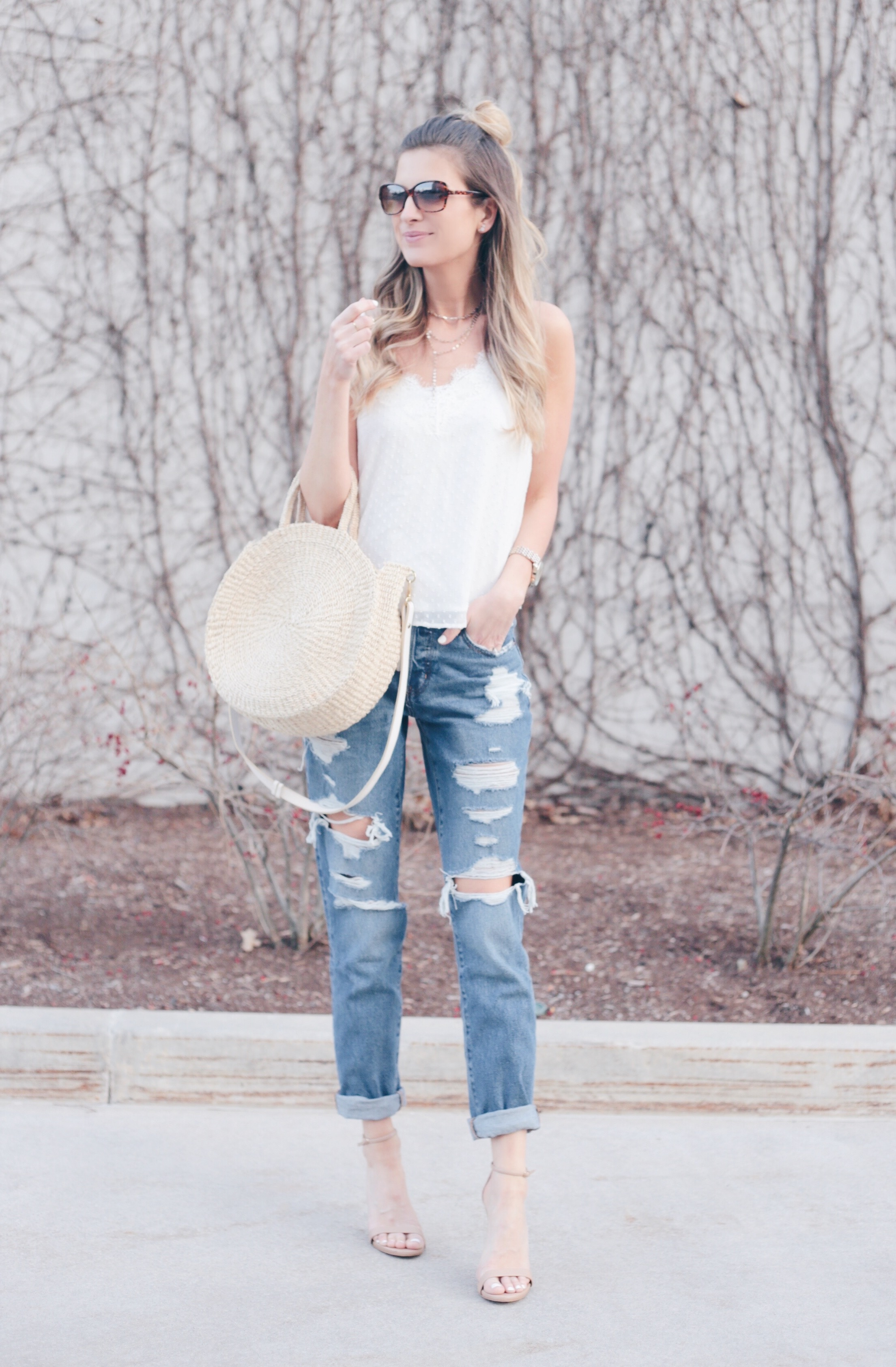  spring transition outfits with denim - boyfriend jeans outfit on pinteresting plans