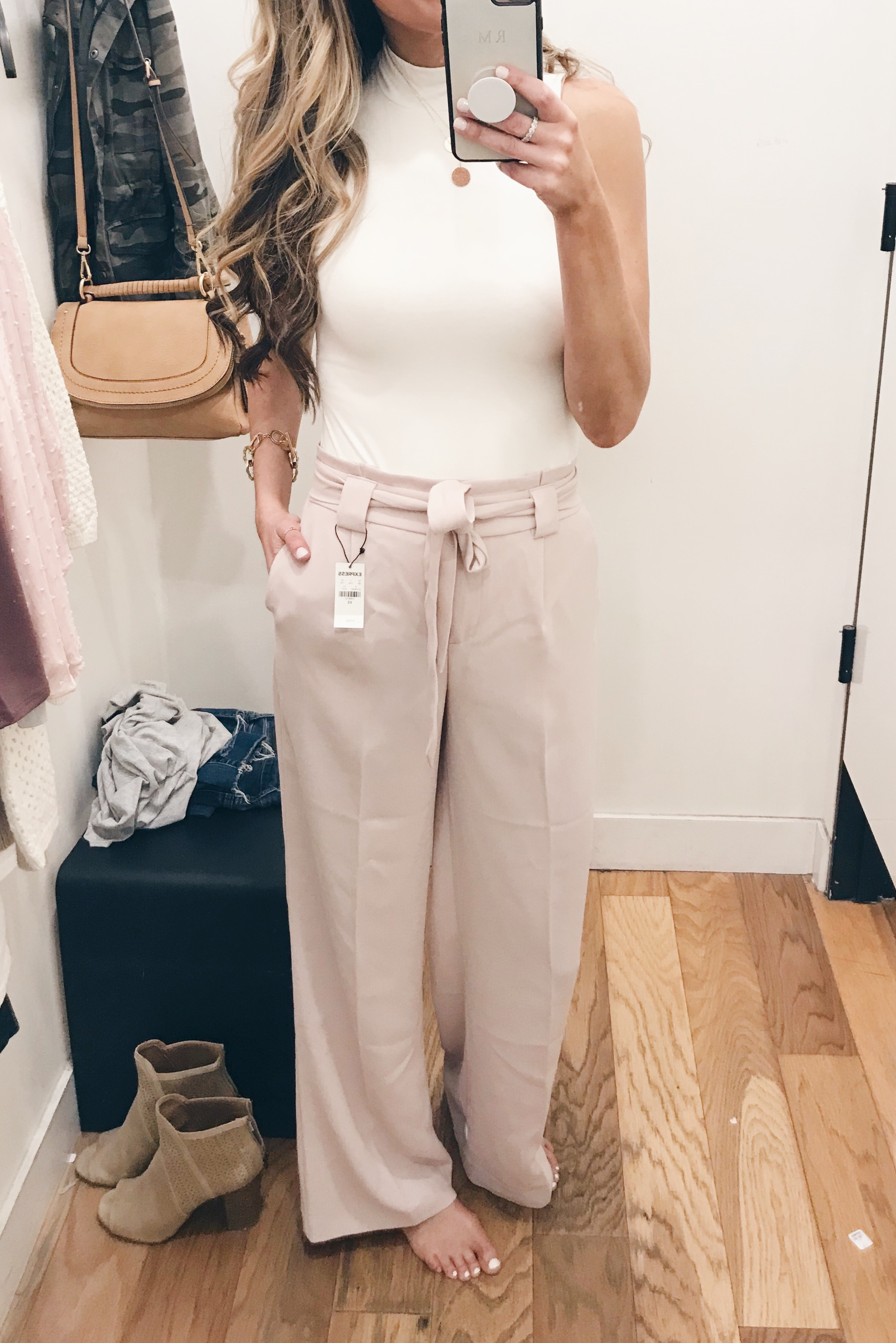 express sale march 2019 try on - wide leg pink pants on Pinteresting Plans blog