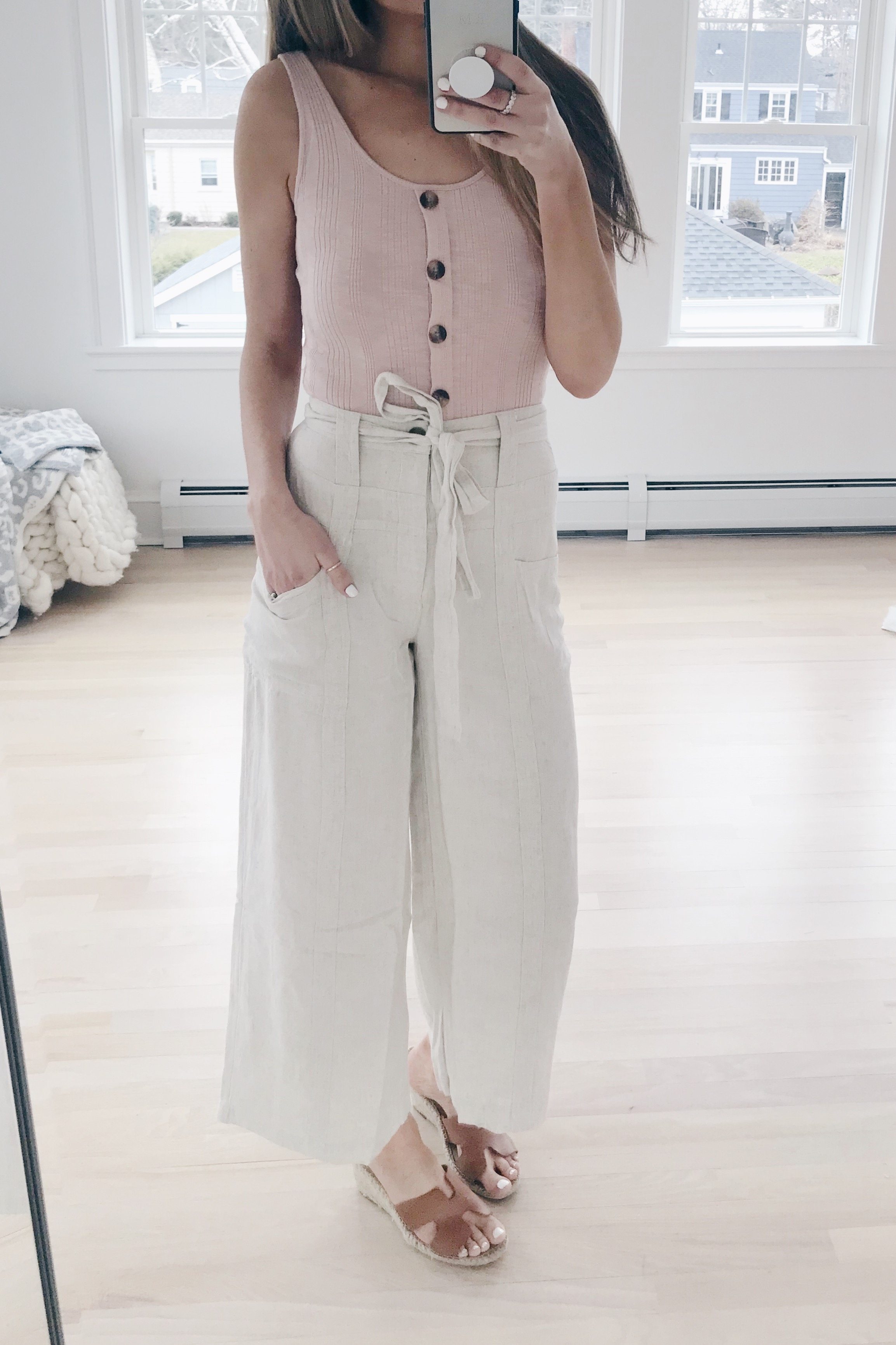 American Eagle Spring Try On - Wide Leg Tie front pants