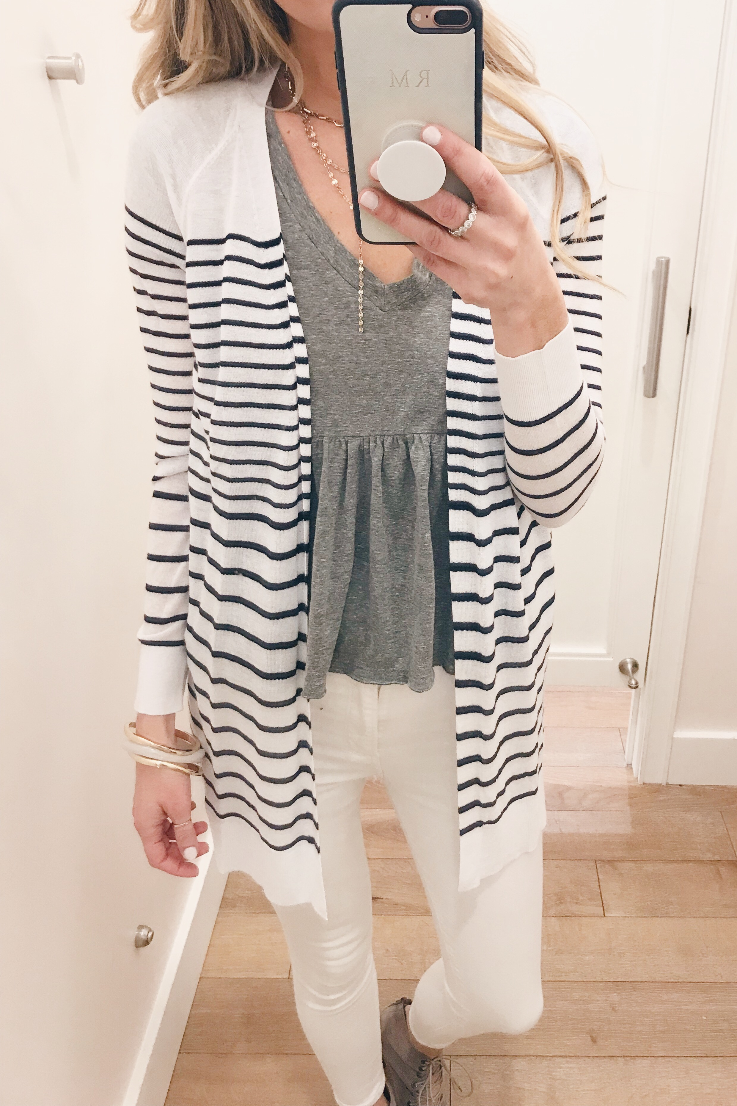 poor quality striped cardigan - pass on this one - Pinteresting Plans blog