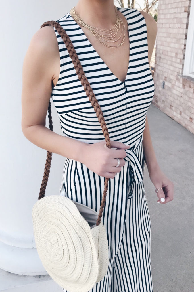 striped women's jumpsuit and affordable spring dresses on pinteresting plans fashion blog
