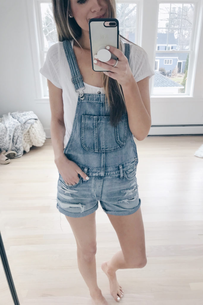 overalls make the perfect swim cover up - top spring outfits and easter weekend sales on pinteresting plans fashion blog