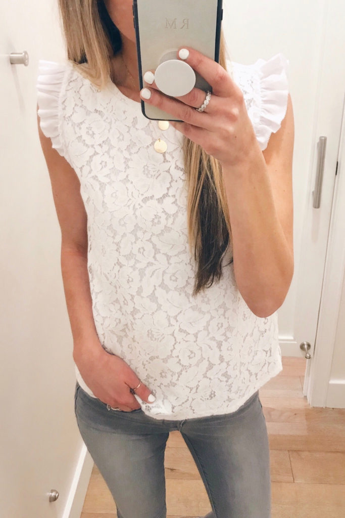 top spring outfits and easter weekend sales - lace ruffle sleeve top - pinteresting plans blog