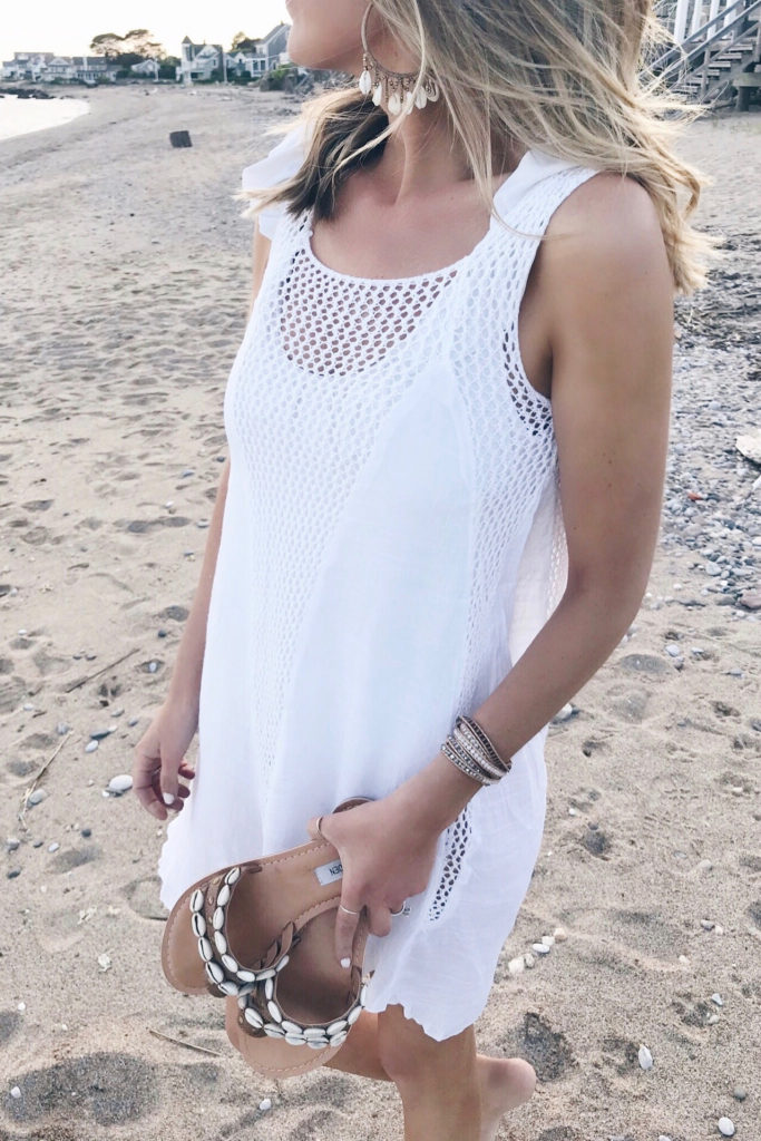 warm weather vacation outfit ideas - white swim coverup on pinteresting plans fashion blog
