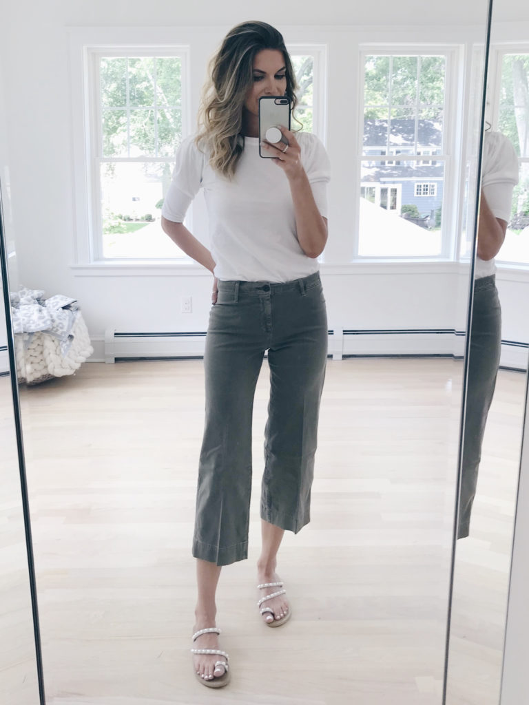 nordstrom anniversary sale 2019 try on - wide leg olive pants - pinteresting plans blog