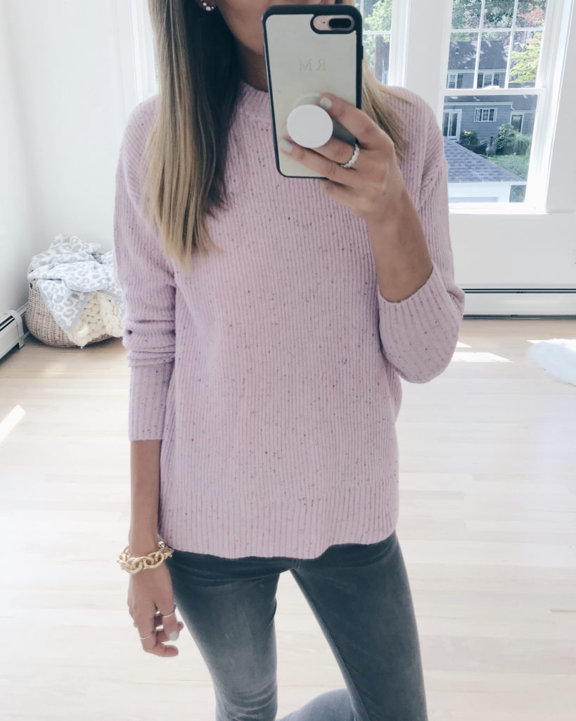 nordstrom anniversary sale try on 2019 - pink crew neck sweater - pinteresting plans fashion blog