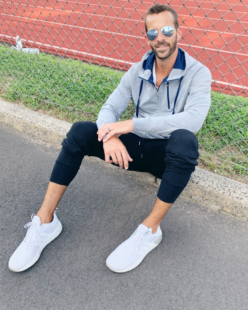 men's workout athleisure outfit featuring go-to full zip hoodie from jockey on pinteresting plans blog