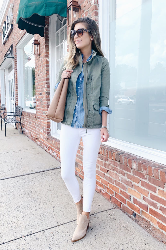 connecticut fashion blogger wearing casual fall capsule wardrobe outfit on pinteresting plans blog
