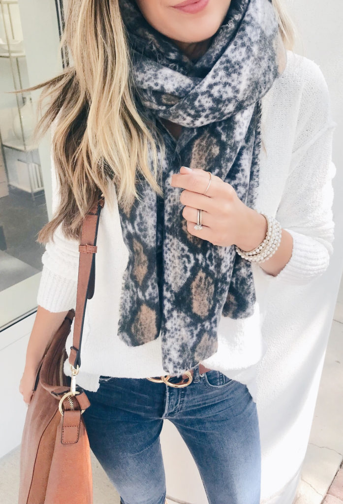 connecticut fashion blogger wearing sole society python blanket scarf