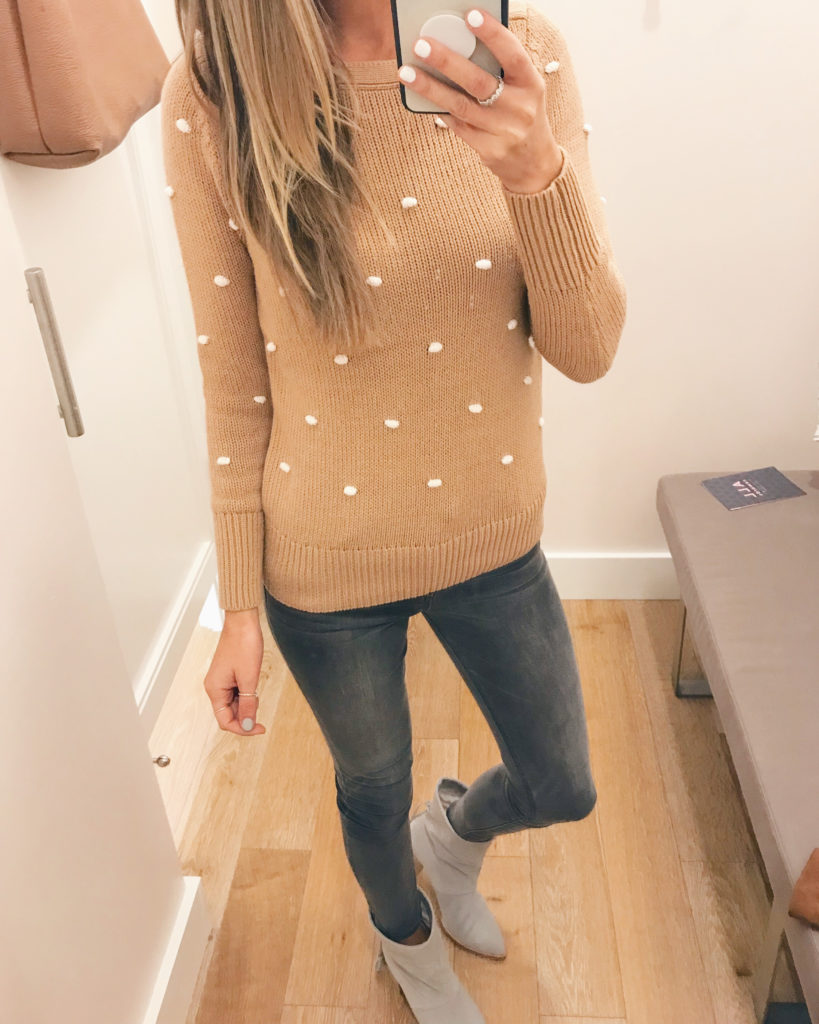 textured camel dot sweater - on sale - pinteresting plans fashion blog
