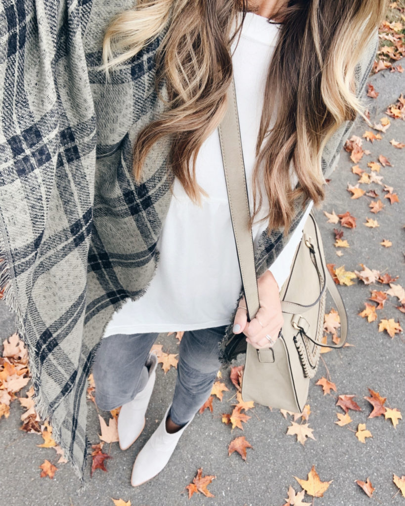 fall fashion trends 2019 // paperbag booties // plaid scarf  cute fall outfit