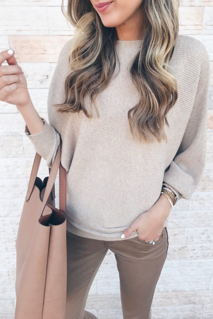 fashion blogger wearing amazon dolman sweater - teacher outfit inspiration on pinteresting plans blog