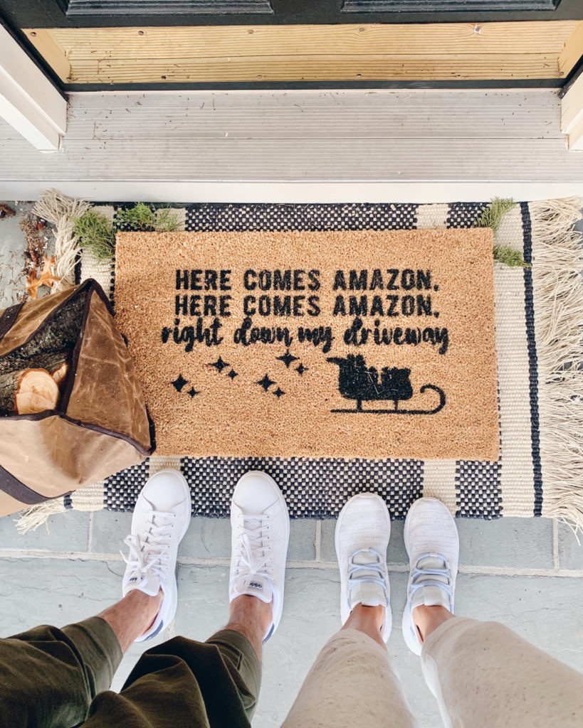 funny Christmas door mat - funny amazon doormat - pinteresting plans fashion blog sharing amazon prime holiday outfits for couples
