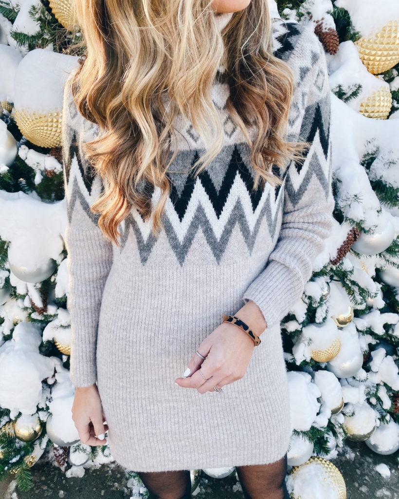 sweater dress with leopard wrap bracelet by victoria emerson design - pinteresting plans fashion blog