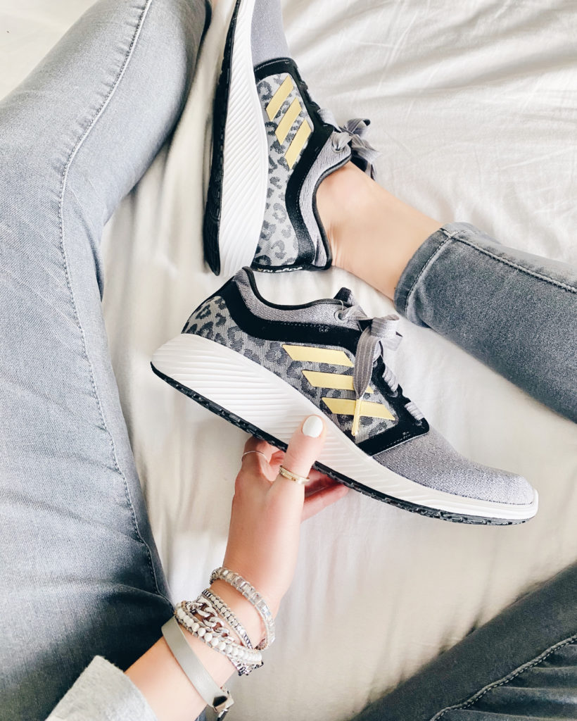 pinteresting plans fashion blog - Adidas leopard sneakers and Victoria Emerson bracelets