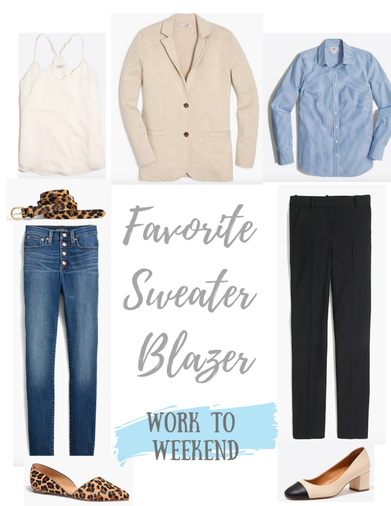 how to take my favorite sweater blazer from workwear to weekend wear