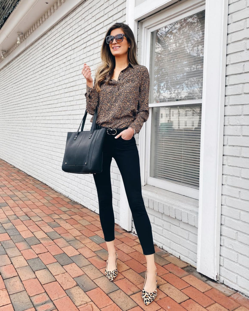 stylish workwear outfit with leopard - pinteresting plans fashion blog