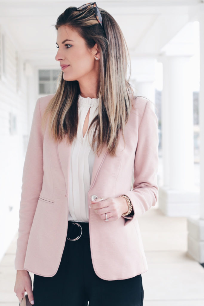blush pink workwear blazer - spring work fashion 2020 - pinteresting plans fashion blog