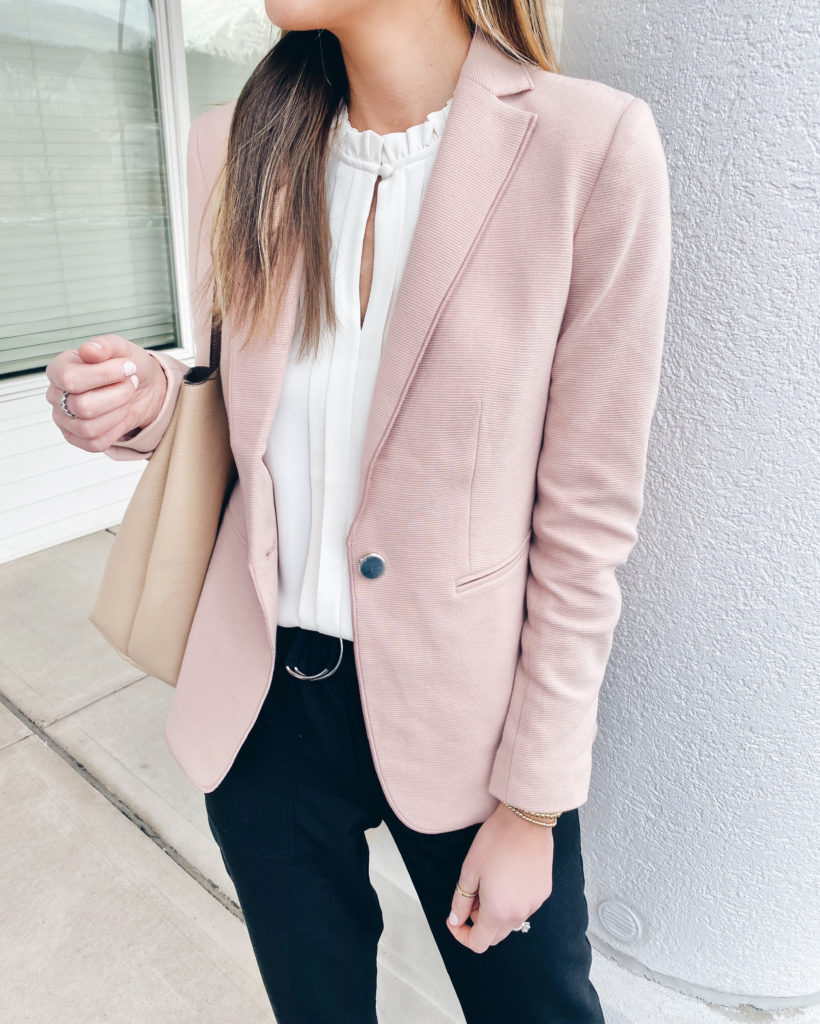 pink blazer - spring work outfit - pinteresting plans fashion blog
