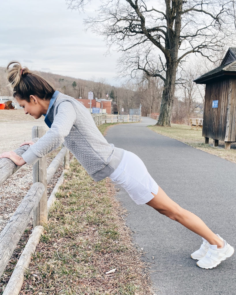 outdoor workouts and spring skort outfit on pinteresting plans fashion blog