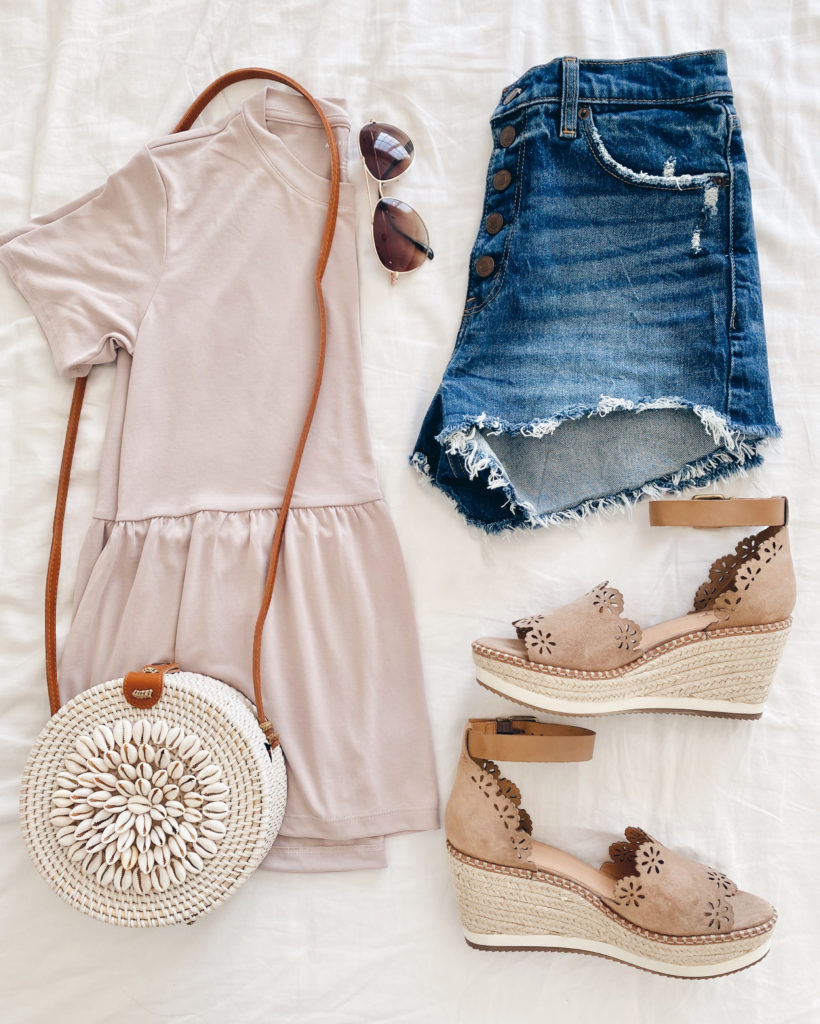 beach vacation outfit - laser cut espadrille wedge sandals - pinteresting plans fashion blog